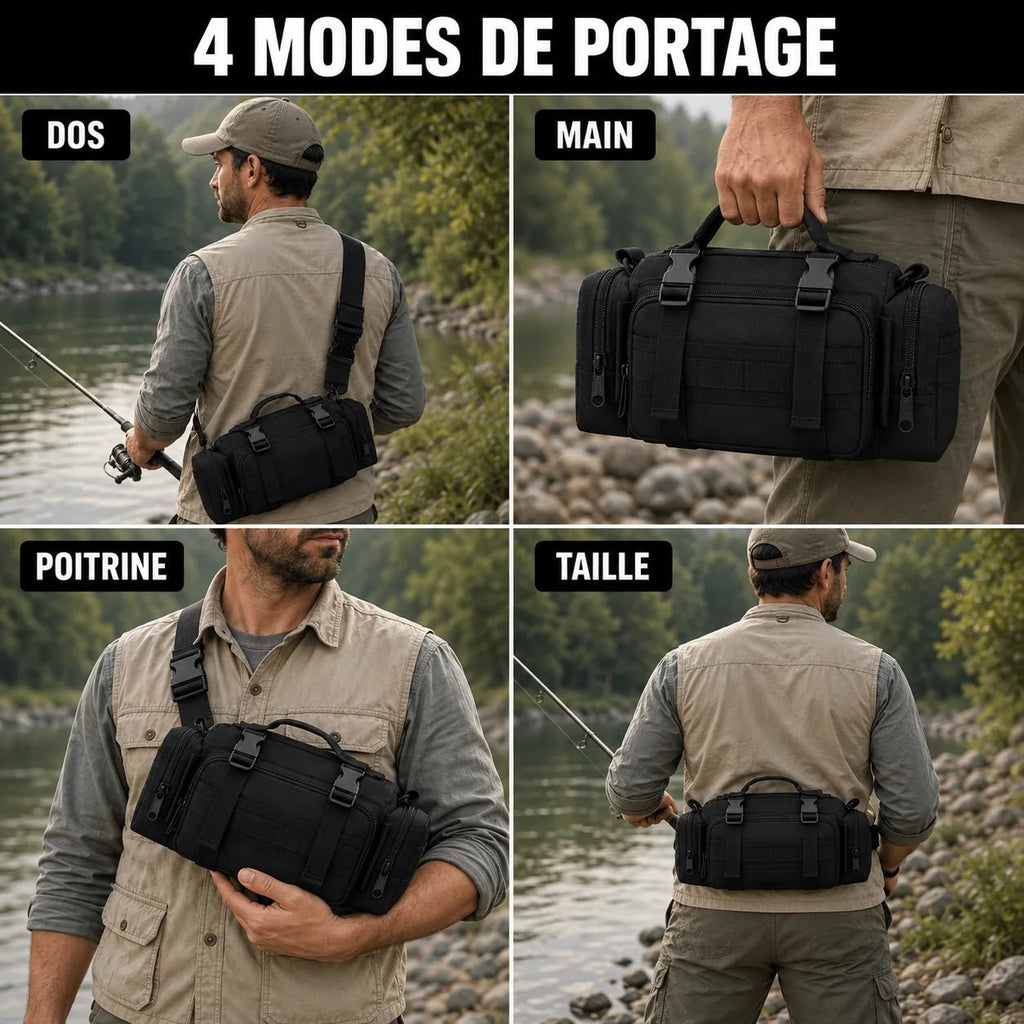 Sac banane pêche carnassier MOLLE, résistant à l'eau | Sillure